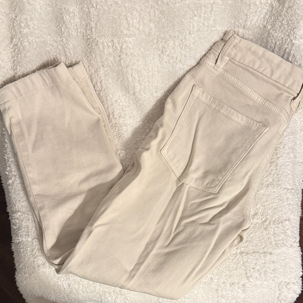 Good American Women's Straight Leg Cream Jeans